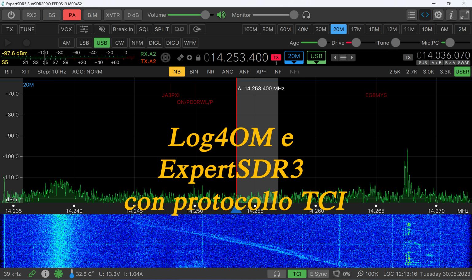 ExpertSDR3 e Log4OM via TCI | Francesco IZ7KHR