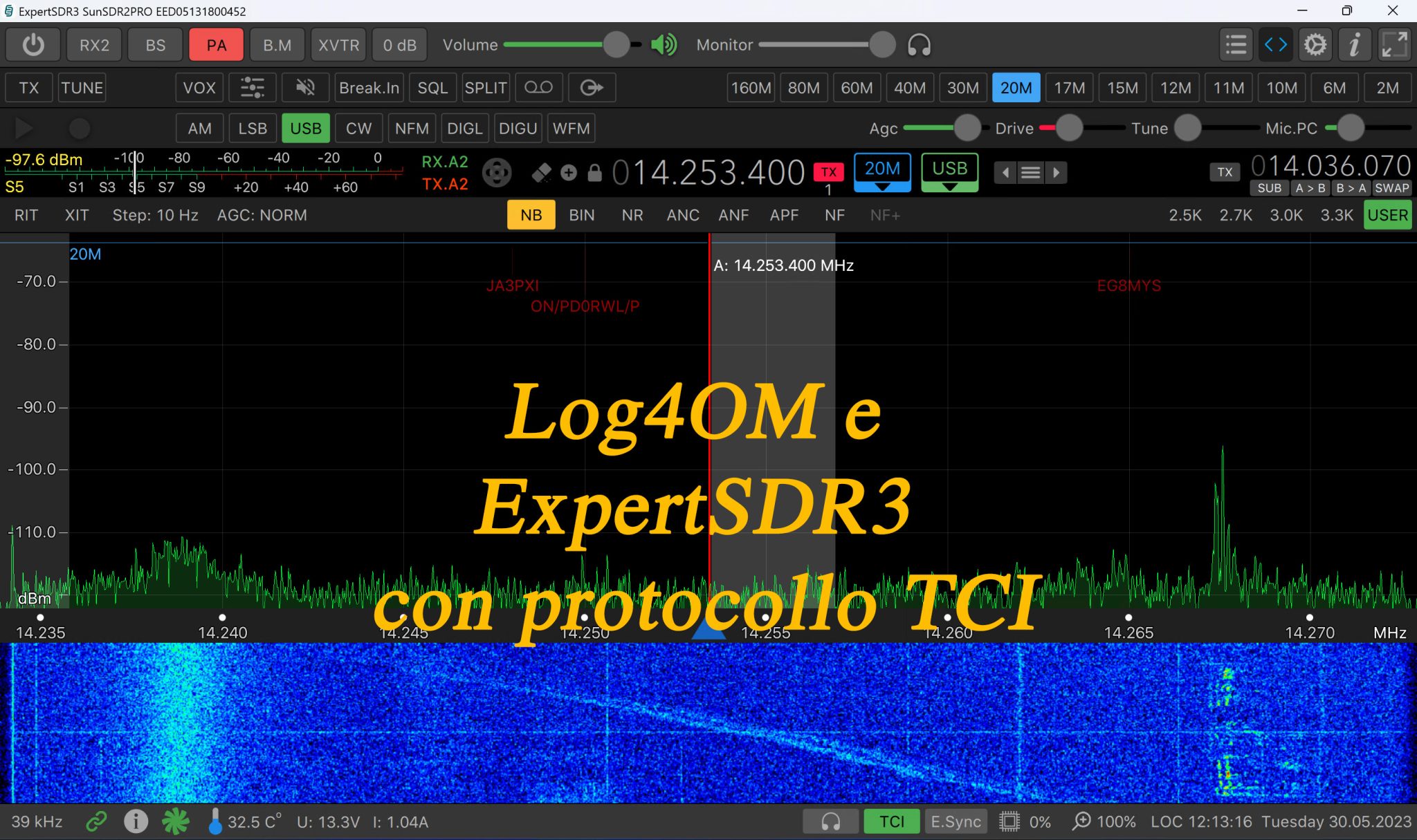 ExpertSDR3 e Log4OM via TCI | Francesco IZ7KHR